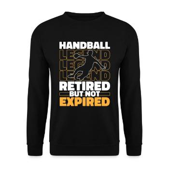 Handball Handballer Im Ruhestand - Unisex Pullover - Schwarz - Vorne - Alina (178cm) & Michal (187cm)