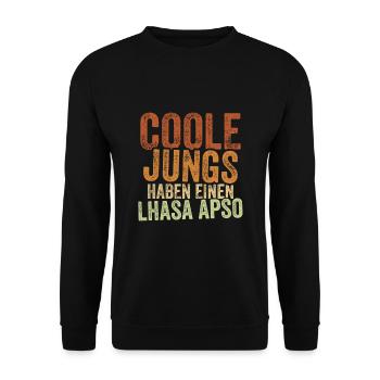 Lhasa Apso - Unisex Pullover - Schwarz - Vorne - Alina (178cm) & Michal (187cm)