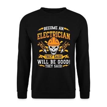 Electronics Repair Become An Electrician Repair - Unisex Sweatshirt - black - Front - Alina (178cm) & Michal (187cm)