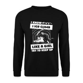 Ice climbing girls - Unisex Sweatshirt - black - Front - Alina (178cm) & Michal (187cm)