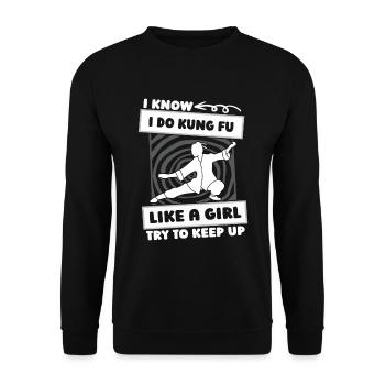 Kung Fu Filles - Sweat-shirt Unisexe - noir - Devant - Alina (178cm) & Michal (187cm)