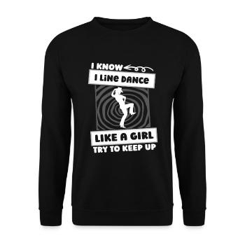 Filles de danse en ligne - Sweat-shirt Unisexe - noir - Devant - Alina (178cm) & Michal (187cm)