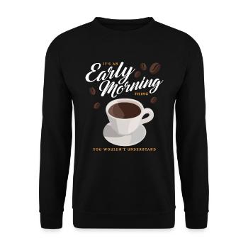 Coffee Coffee Lovers Coffee Drinkers Gift - Unisex Sweatshirt - black - Front - Alina (178cm) & Michal (187cm)