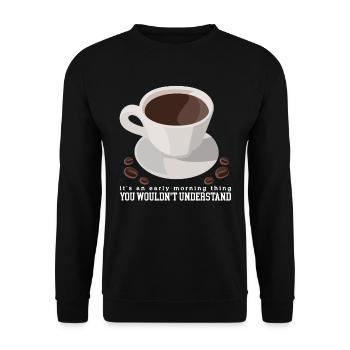 Kaffee Kaffeetrinker | Kaffeeliebhaber Geschenk - Unisex Pullover - Schwarz - Vorne - Alina (178cm) & Michal (187cm)