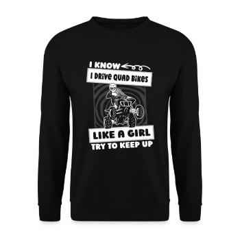 Quad Bike Mädchen - Unisex Pullover - Schwarz - Vorne - Alina (178cm) & Michal (187cm)