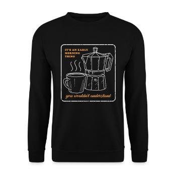 Coffee Coffee Drinker Coffee Lovers Gift - Unisex Sweatshirt - black - Front - Alina (178cm) & Michal (187cm)