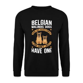 Belgian Shepherd Malinois Dog Gift - Unisex Sweatshirt - black - Front - Alina (178cm) & Michal (187cm)