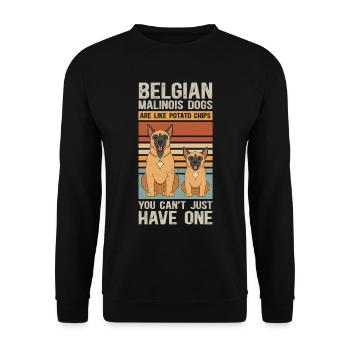 Belgian Shepherd Malinois Dog Gift - Unisex Sweatshirt - black - Front - Alina (178cm) & Michal (187cm)