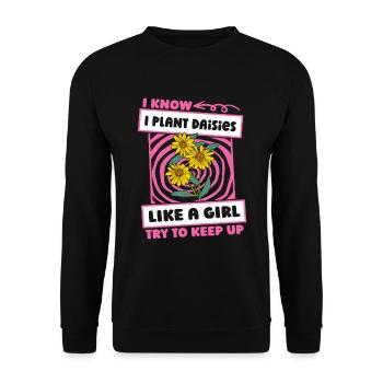 Fisée d’oie Daisy Girl - Sweat-shirt Unisexe - noir - Devant - Alina (178cm) & Michal (187cm)
