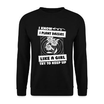 Fisée d’oie Daisy Girl - Sweat-shirt Unisexe - noir - Devant - Alina (178cm) & Michal (187cm)