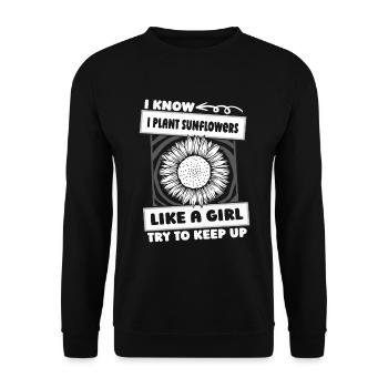 Sunflower Girl - Unisex Sweatshirt - black - Front - Alina (178cm) & Michal (187cm)