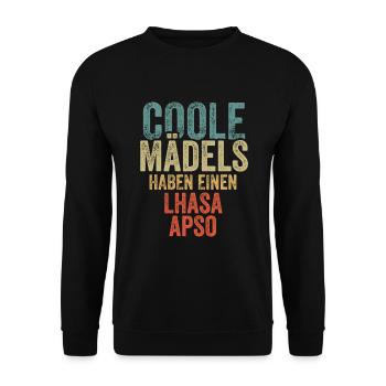 Lhasa Apso - Unisex Pullover - Schwarz - Vorne - Alina (178cm) & Michal (187cm)