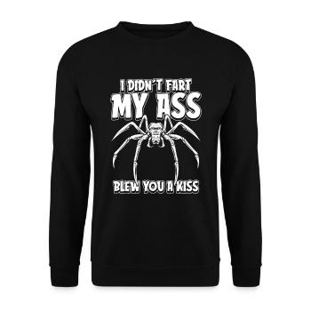 Spinne Witzig - Unisex Pullover - Schwarz - Vorne - Alina (178cm) & Michal (187cm)