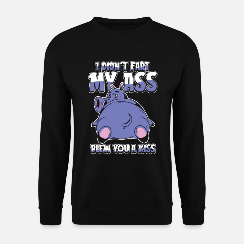 Nilpferd Flusspferd Witzig - Unisex Pullover - Schwarz