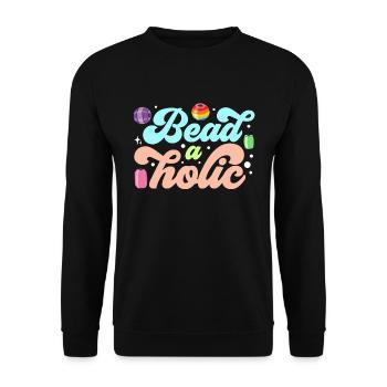 Beading Beadaholic Jewelry Making Beadwork Beader - Unisex Pullover - Schwarz - Vorne - Alina (178cm) & Michal (187cm)