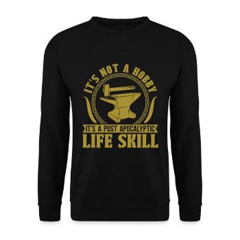 Forging It's Not A Hobby It's A Forger Blacksmiths - Unisex Sweatshirt - black - Front - Alina (178cm) & Michal (187cm)