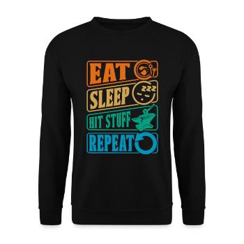 Forging Eat Sleep Hit Retro Goldsmith Blacksmiths - Unisex Sweatshirt - black - Front - Alina (178cm) & Michal (187cm)