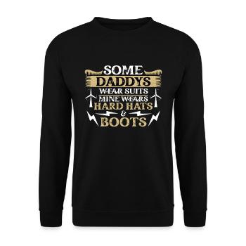 Wind Turbine Tech Some Daddys Wear Suits Windmill - Unisex Pullover - Schwarz - Vorne - Alina (178cm) & Michal (187cm)