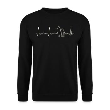 Vieja pareja amor romántico. Corazón. Amor. Ekg. - Sweat-shirt Unisexe - noir - Devant - Alina (178cm) & Michal (187cm)
