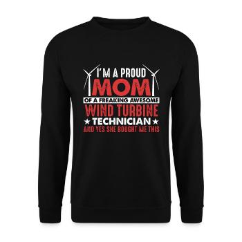 Technologie éolienne Je suis une fière maman de l’énergie verte - Sweat-shirt Unisexe - noir - Devant - Alina (178cm) & Michal (187cm)