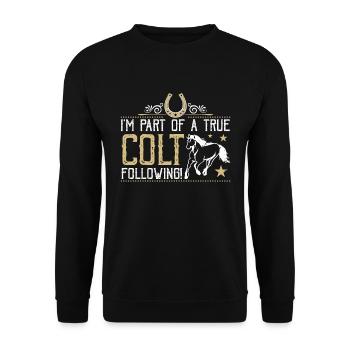 Horse Racing I'm Part Of A True Horseman Animals - Unisex Sweatshirt - black - Front - Alina (178cm) & Michal (187cm)