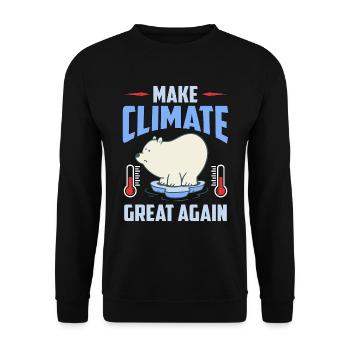 Global Warming Make Climate Great Again Awareness - Unisex Sweatshirt - black - Front - Alina (178cm) & Michal (187cm)