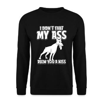 Doberman Funny - Unisex Sweatshirt - black - Front - Alina (178cm) & Michal (187cm)