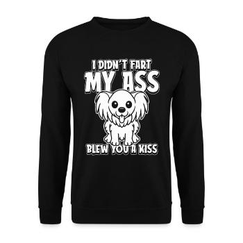 Papillon Je n’ai pas pété mes fesses t’a soufflé un baiser - Sweat-shirt Unisexe - noir - Devant - Alina (178cm) & Michal (187cm)