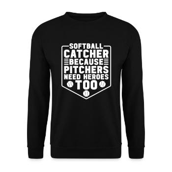 Softball drôle - Sweat-shirt Unisexe - noir - Devant - Alina (178cm) & Michal (187cm)
