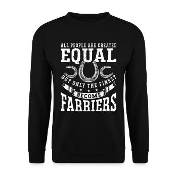 Farrier Tous les gens sont créés maréchal-ferrant - Sweat-shirt Unisexe - noir - Devant - Alina (178cm) & Michal (187cm)
