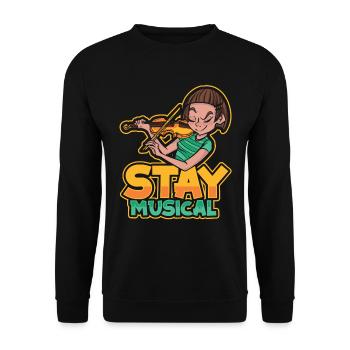 Violon Violon Musical - Sweat-shirt Unisexe - noir - Devant - Alina (178cm) & Michal (187cm)