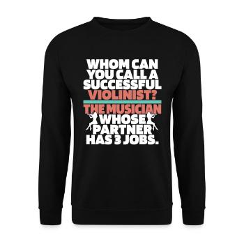 Violon Violon Drôle - Sweat-shirt Unisexe - noir - Devant - Alina (178cm) & Michal (187cm)