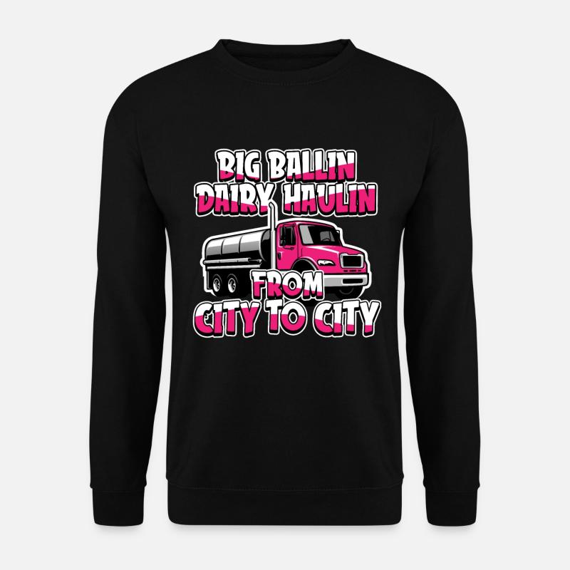 Kuh Milch Milchwagen - Unisex Pullover - Schwarz