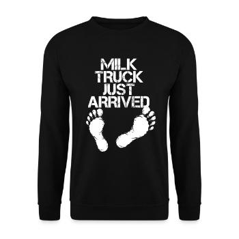 Chariot à lait drôle de lait de vache - Sweat-shirt Unisexe - noir - Devant - Alina (178cm) & Michal (187cm)