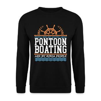 Pontoon Pontoon boat | Pontoon Captain Gift - Unisex Sweatshirt - black - Front - Alina (178cm) & Michal (187cm)