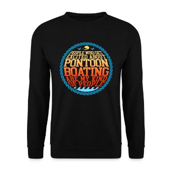Pontoon Pontoon Boat Pontoon Boat Captain Gift - Unisex Sweatshirt - black - Front - Alina (178cm) & Michal (187cm)