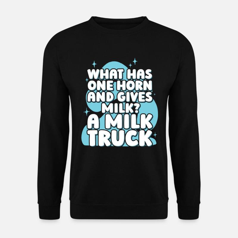 Kuh Milch Lustig Milchwagen - Unisex Pullover - Schwarz