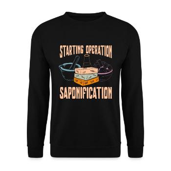 Soapmaking Starting Operation Homemade Soap Crafts - Unisex Sweatshirt - black - Front - Alina (178cm) & Michal (187cm)