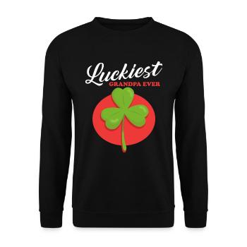 Le plus chanceux grand-père de la Saint-Patrick Cadeau de trèfle - Sweat-shirt Unisexe - noir - Devant - Alina (178cm) & Michal (187cm)