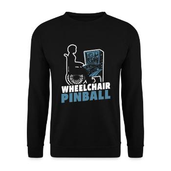 Pinball Rollstuhl - Unisex Pullover - Schwarz - Vorne - Alina (178cm) & Michal (187cm)