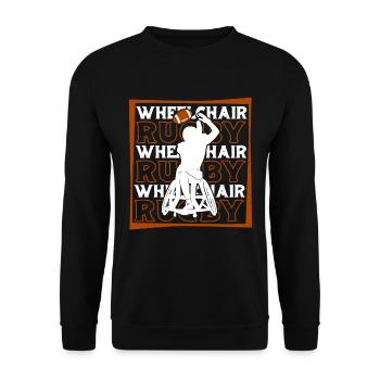 Rugby wheelchair - Unisex Sweatshirt - black - Front - Alina (178cm) & Michal (187cm)