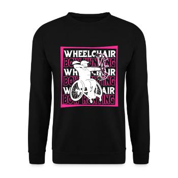 Bowhunting Bow Hunter Wheelchair - Unisex Sweatshirt - black - Front - Alina (178cm) & Michal (187cm)
