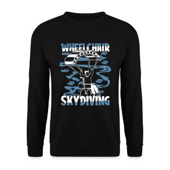 Skydiving Skydiving Wheelchair - Unisex Sweatshirt - black - Front - Alina (178cm) & Michal (187cm)