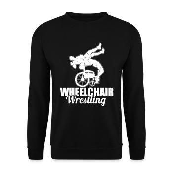 Wrestling Wrestler Rollstuhl - Unisex Pullover - Schwarz - Vorne - Alina (178cm) & Michal (187cm)