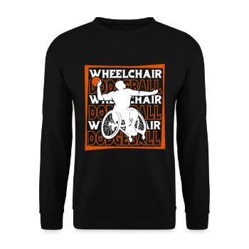 Fauteuil roulant de ballon chasseur - Sweat-shirt Unisexe - noir - Devant - Alina (178cm) & Michal (187cm)