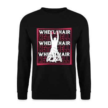 Kettlebell wheelchair - Unisex Sweatshirt - black - Front - Alina (178cm) & Michal (187cm)