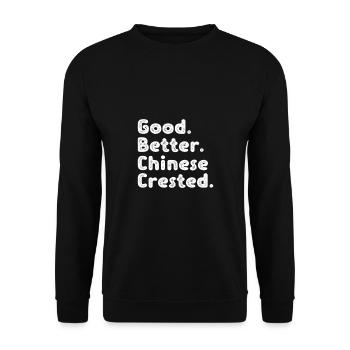 Chinesischer Schopfhund - Unisex Pullover - Schwarz - Vorne - Alina (178cm) & Michal (187cm)