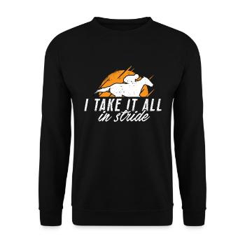 Show Jumping I Take It All Horse Lover Show Jumper - Unisex Sweatshirt - black - Front - Alina (178cm) & Michal (187cm)