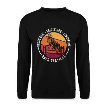 Show Jumping Cross Rail Triple Bar Retro Horses - Unisex Sweatshirt - black - Front - Alina (178cm) & Michal (187cm)