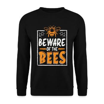 Beekeeping Beware Of The Bees Apiarist Beekeeper - Unisex Sweatshirt - black - Front - Alina (178cm) & Michal (187cm)